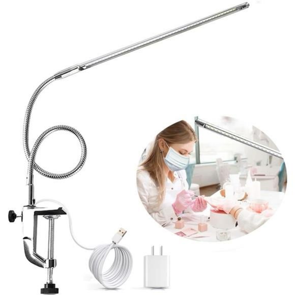 Other - Desk Light with Clamp, USB LED 8W Clip Desk Lamp Eye Care Flexible GooseNeck